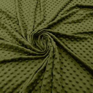 Dusty Olive 58&quot; Wide 100%  Polyester Minky Dimple Dot Soft Cuddle Fabric SEW Craft Sold by The Yard