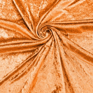Orange 59 &quot;Breite Crushed Stretch Panne Samt Velour Stoff verkauft.&quot;