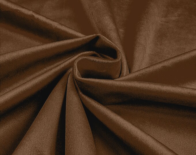 Camel 58"/60Inches Wide Royal Velvet Upholstery Fabric. Sold By The Yard.