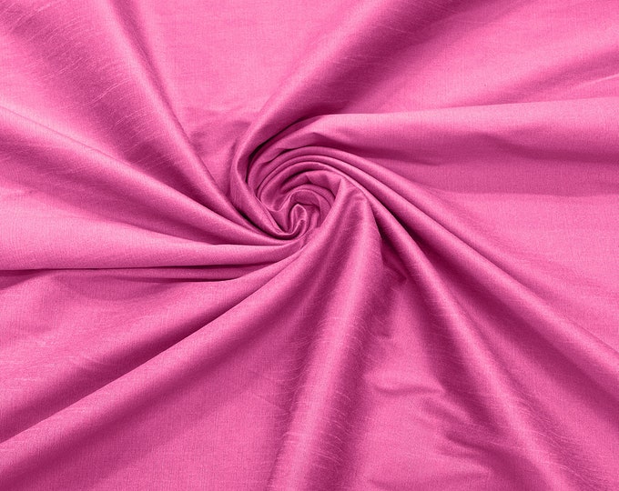 Hot Pink Polyester Dupioni Faux Silk Fabric/ 55” Wide/Wedding Fabric/Home Decor.