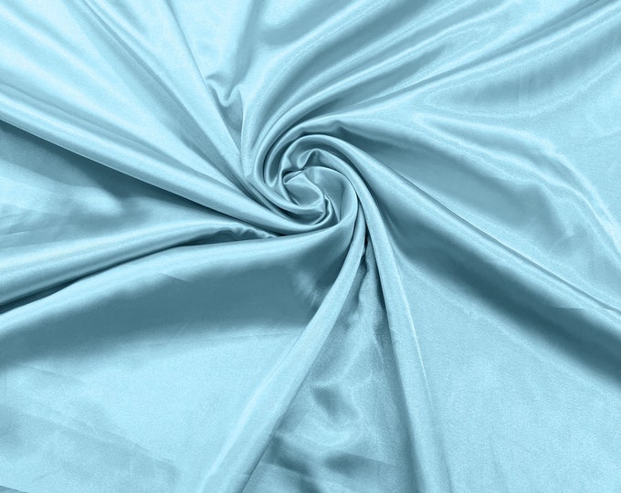 Light Blue Light Weight Silky Stretch Charmeuse Satin Fabric/60" Wide/Cosplay.