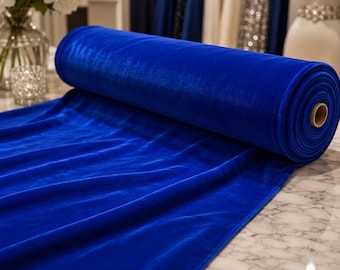 Koningsblauwe microfluwelen stof 45" breed | Zachte bekleding en kledingfluweel | Verkocht op maat gesneden