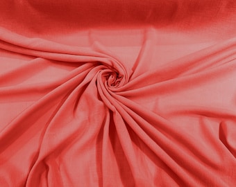 Salmon Cotton Gauze Fabric 100% Cotton 48/50" inches Wide Crinkled Lightweight Sold by The Yard.