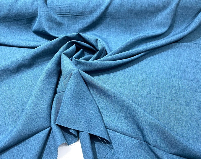 Teal Blue Two-Tone Melange Poplin 58” Wide/ Polyester Poplin Fabric.