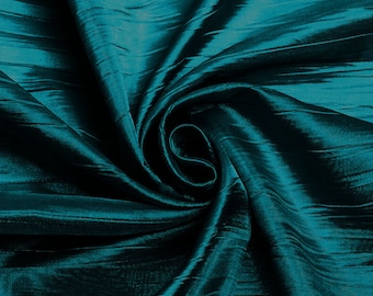 Dark Teal - Crushed Taffeta Fabric - 54" Width - Creased Clothing Decorations Crafts - Sold By The Yard