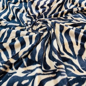 Tela de piel sintética Velboa con estampado animal de cebra grande beige/negro/58&quot;/60&quot; de ancho/disfraces/Tapicería/Mantas para niños/Juguetes/Ropa para niños.