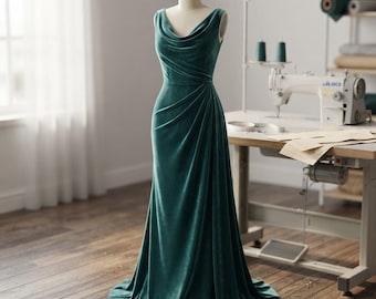 Tessuto in velluto elasticizzato Jade, 58" di larghezza/Costumi per abbigliamento, venduto tagliato su misura