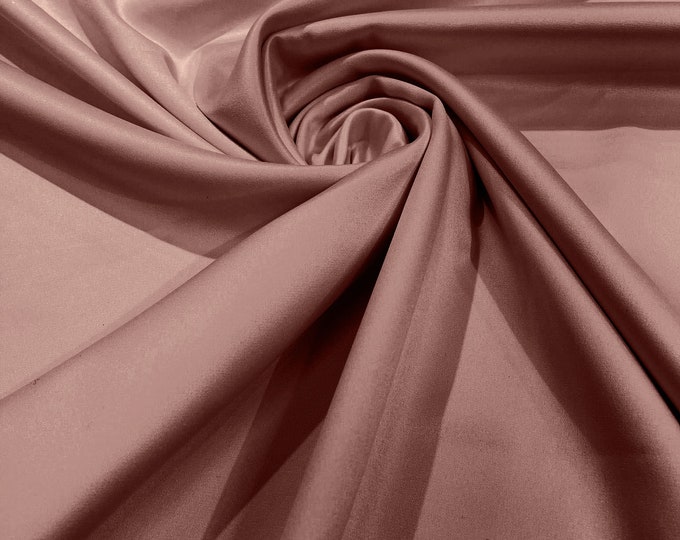 Mauve Matte Stretch Lamour Satin Fabric 58" Wide/Sold By The Yard. New Colors