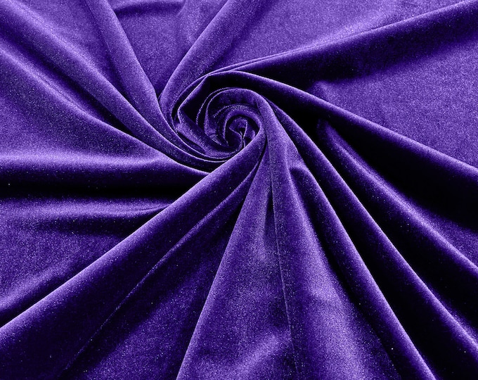 Light Purple 60" Wide 90% Polyester 10 percent Spandex Stretch Velvet Fabric for Sewing Apparel Costumes Craft, Sold By The Yard.