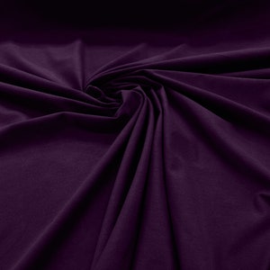 Eggplant 58/60&quot; Wide, 95% Cotton 5 percent Spandex, Cotton Jersey Spandex Knit Blend, 4 Way Stretch Fabric Sold By The Yard.