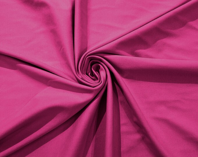 Hot Fuchsia Stretch Ponte De Roma 320 GSM Knit Poly Rayon Fabric by the Yard.