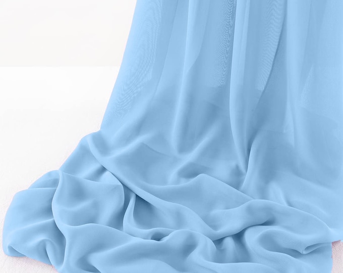 Light Blue - Wool Dobby Chiffon Sheer Table Runner for Wedding, Decorations for Birthday Parties, Banquets, Engagements.