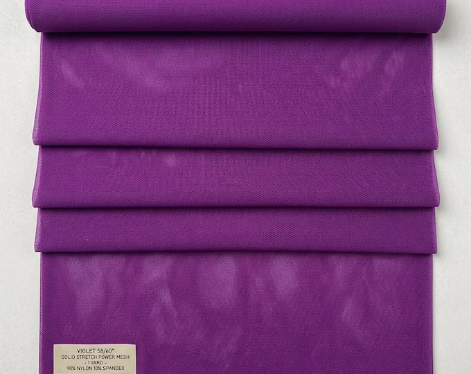 Purple Stretch Power Mesh Fabric Sheer Mesh Fabric Nylon Spandex Fabric Soft Tulle Alternative Dress Fabric Lining Fabric by Yard