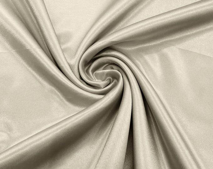 Ivory Crepe Back Satin Fabric 58" Wide| Bridal| Prom| Nightgown| Wedding.