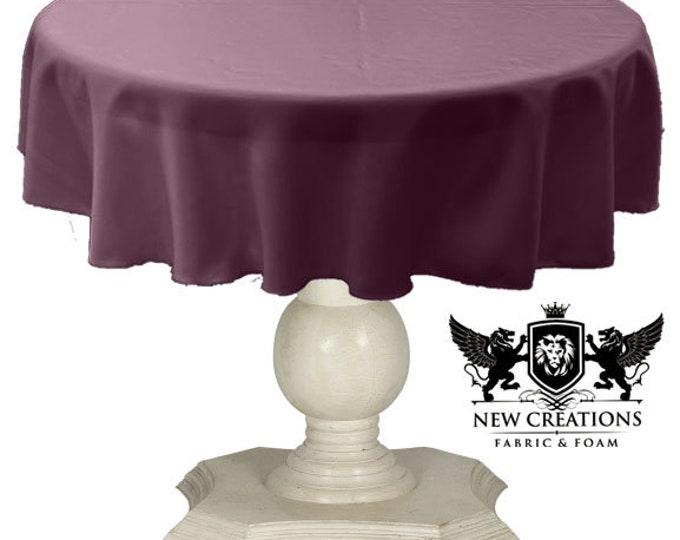 Orchid Tablecloth Solid Dull Bridal Satin Overlay for Small Coffee Table Seamless.