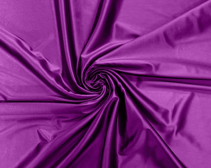 Pink Purple Heavy Shiny Satin Stretch Spandex Fabric/58 Inches Wide/Prom/Wedding/Cosplays.