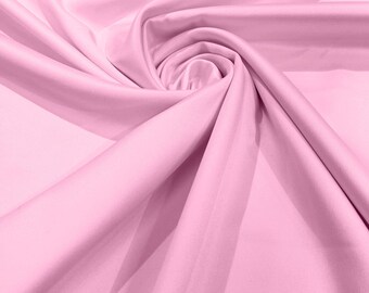 Pink Matte Duchess Satin Fabric – 60" Wide, Peau de Soie
