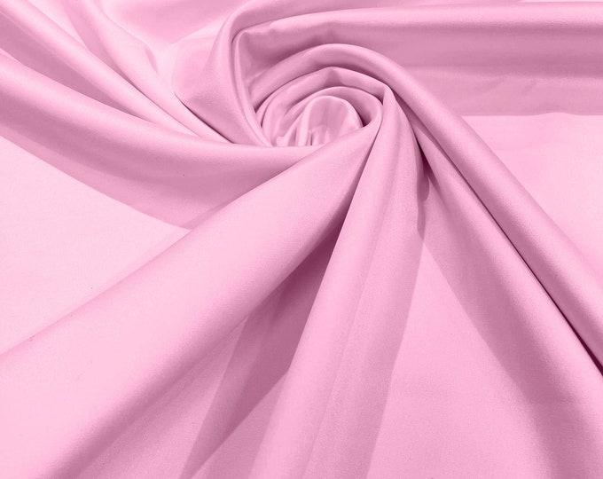 Pink - Matte L'Amour Satin (Peau de Soie) Duchess Fabric Bridesmaid Dress 58"-60" Wide/Costume/wedding.