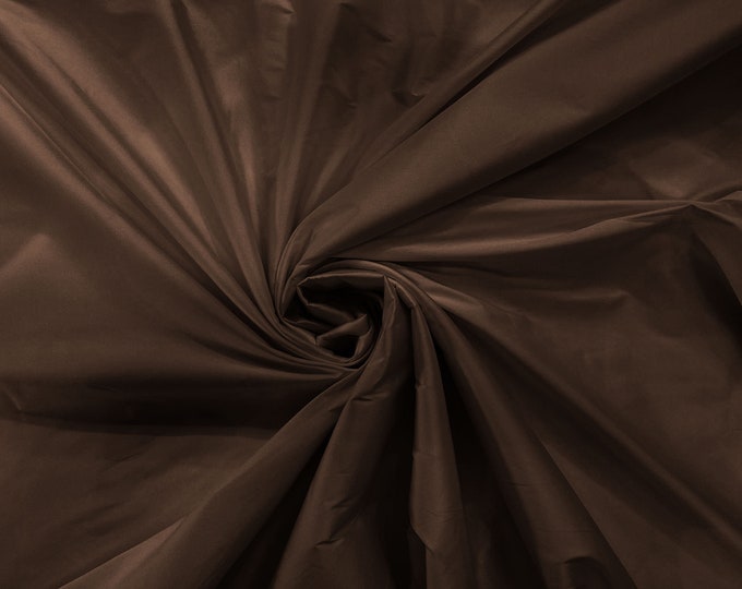 Brown 100% Polyester Imitation Silk Taffeta Fabric 55" Wide/Costume/Dress/Cosplay/Wedding.