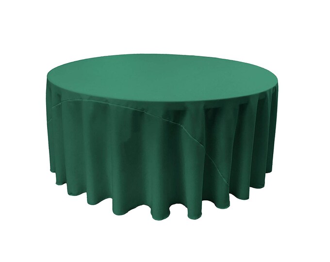 Emerald Green - Solid Round Polyester Poplin Tablecloth With Seamless.