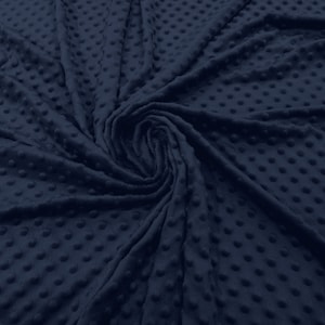 Navy Blue 58&quot; Wide 100%  Polyester Minky Dimple Dot Soft Cuddle Fabric SEW Craft Sold by The Yard.