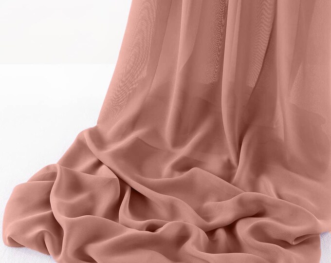 River Rose Chelsea Wool Dobby Chiffon Fabric/58" Wide Sheer Fabric/Solid Color Draping Fabric for Wedding Party Easter Backdrop.