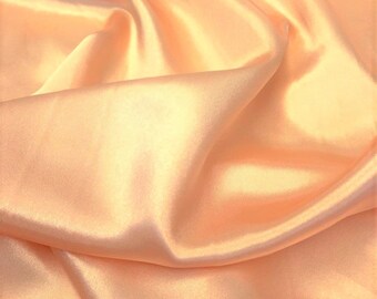 Peach  Light Weight Charmeuse Satin Fabric for Wedding Dress 60" inches wide sold by The Yard.