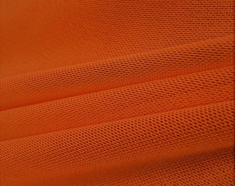 Burnt Orange 58/60" Wide Solid Stretch Power Mesh Fabric Nylon Spandex Sold By The Yard.
