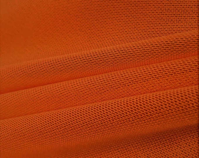 Burnt Orange 58/60" Wide Solid Stretch Power Mesh Fabric Nylon Spandex Sold By The Yard.