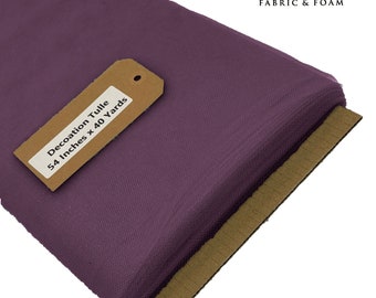 Eggplant 54" Wide by 40 Yards Long (120 Feet) Polyester Tulle Fabric Bolt, for Wedding and Decoration.