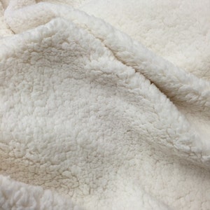 Ivory Cuddle Minky Sherpa Fleece,lamb Wool Design Fabric.Sold By The Yard.