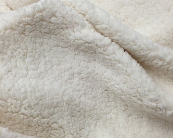 Ivory Cuddle Minky Sherpa Fleece,lamb Wool Design Fabric.Sold By The Yard.