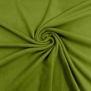 Lime Green Solid Polar Fleece Fabric Anti-Pill 58&quot; Wide Sold by The Yard.