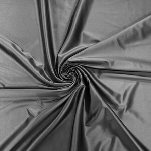 Charcoal gray Deluxe Shiny Polyester Spandex Fabric Stretch 58&quot; Wide Sold by The Yard.