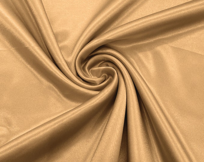 Old Gold Crepe Back Satin Bridal Fabric Draper/Prom/Wedding/58" Inches Wide Japan Quality.