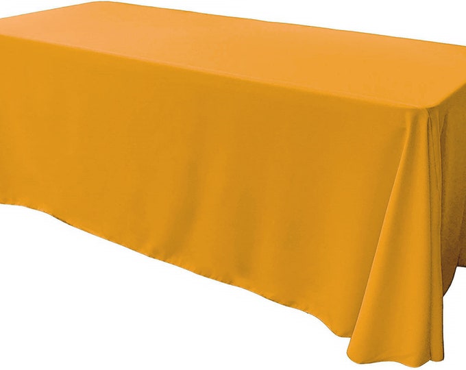 Mango Yellow - Rectangular Polyester Poplin Tablecloth Floor Length / Party supply
