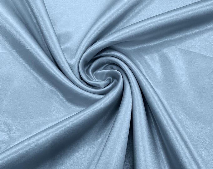 Light Blue Crepe Back Satin Fabric 58" Wide| Bridal| Prom| Nightgown| Wedding.