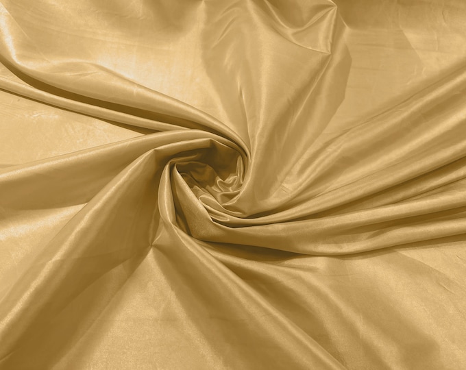Solid Taffeta Fabric/ Taffeta Fabric By the Yard/ Apparel, Costume, Dress, Cosplay, Wedding. L Gold