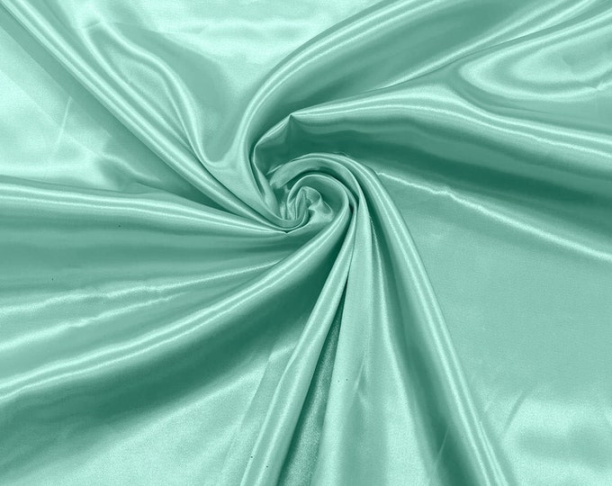 Aquamarine Shiny Charmeuse Satin Fabric for Wedding Dress/Crafts Costumes/58” Wide /Silky Satin