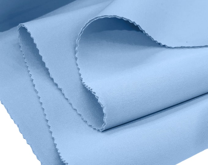 Light Blue Neoprene Scuba Super Techno Fabric-2mm Thick-Solid Colors Collection-Sold by the Yard.