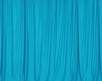 Turquoise SEAMLESS Backdrop Drape Panel, All Sizes Available in Polyester Poplin, Party Supplies Curtains.