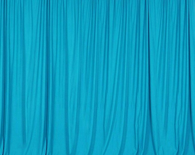 Turquoise SEAMLESS Backdrop Drape Panel, All Sizes Available in Polyester Poplin, Party Supplies Curtains.