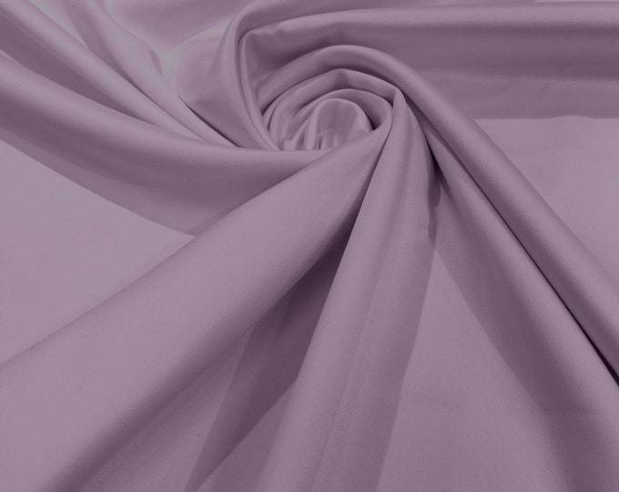 Lilac Matte Stretch Lamour Satin Fabric 58" Wide/Sold By The Yard. New Colors