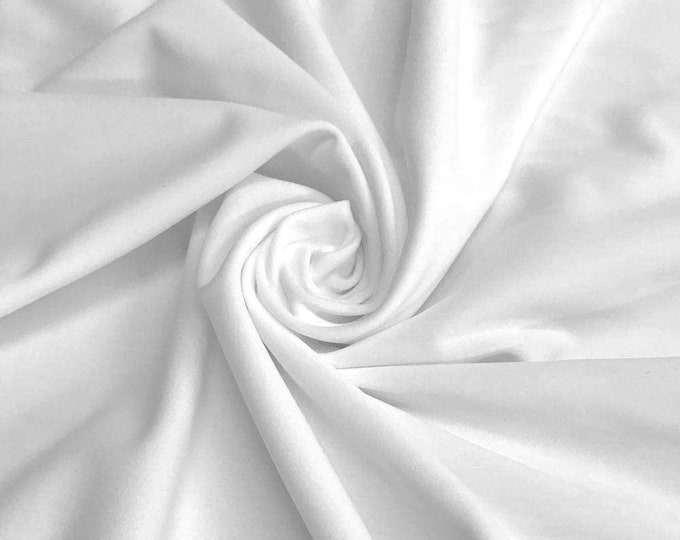 White Shiny Milliskin Nylon Spandex Fabric 4 Way Stretch 58" Wide Sold by The Yard
