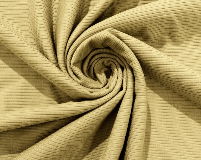 Citrus - Stretch Rib Knit Fabric Polyester Spandex (By The Yard)