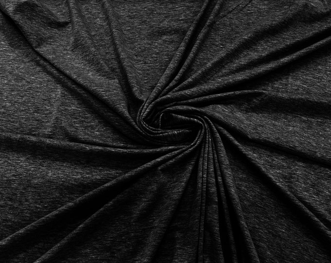 Charcoal two tone  58/60" Wide  Cotton Jersey Spandex Knit Blend 95% Cotton 5 percent Spandex/Stretch Fabric/Costume