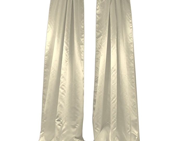 New Creations Fabric & Foam Inc Bridal Satin Backdrop, 1 Pair with 4" Rod Pocket, 5 Feet Wide x 8 Feet High