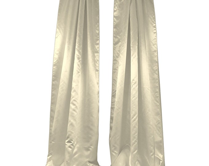 New Creations Fabric & Foam Inc Bridal Satin Backdrop, 1 Pair with 4" Rod Pocket, 5 Feet Wide x 8 Feet High