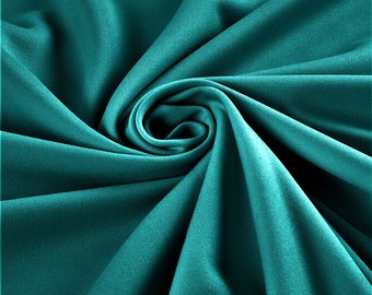 Teal Stretch Crepe Scuba Techno Knit Polyester Spandex Fabric for Bows, Top Knots, Head Wraps, Clothes, Costumes, Crafts