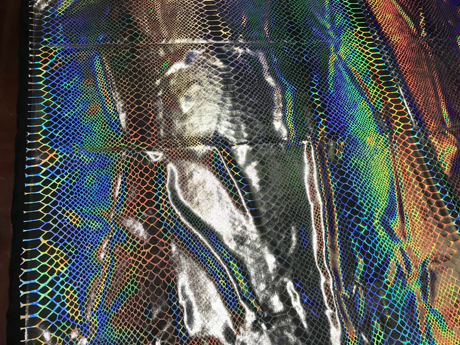 Yellow Iridescent Sequins-Dragon Scales Embroider on a Mesh-Sold by the Yard.